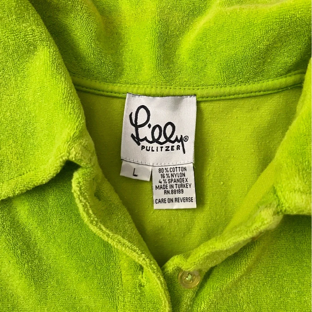 LILLY PULITZER brat lime green terry cloth polo - Picture 4 of 6